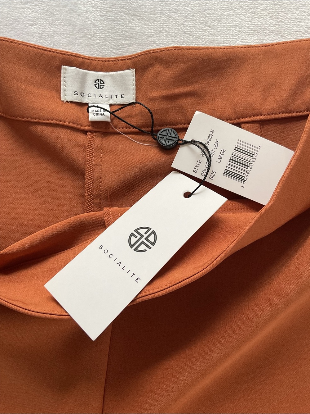 Socialite Rust Leaf High Rise Bootcut Pants Women’s Large Stretch NWT - Picture 6 of 13